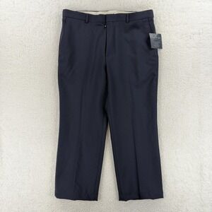 David Taylor Dress Pants Mens 40x30 Navy Flexslax II Classic Fit ACTUAL 40X26